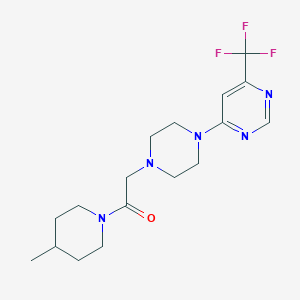 1-(4-methylpiperidin-1-yl)-2-{4-[6-(trifluoromethyl)pyrimidin-4-yl]piperazin-1-yl}ethan-1-one - 2640877-90-1