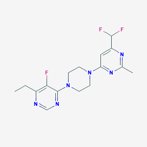 4-(difluoromethyl)-6-[4-(6-ethyl-5-fluoropyrimidin-4-yl)piperazin-1-yl]-2-methylpyrimidine - 2548976-37-8