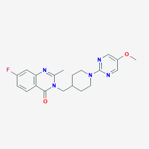 7-fluoro-3-{[1-(5-methoxypyrimidin-2-yl)piperidin-4-yl]methyl}-2-methyl-3,4-dihydroquinazolin-4-one - 2640962-01-0