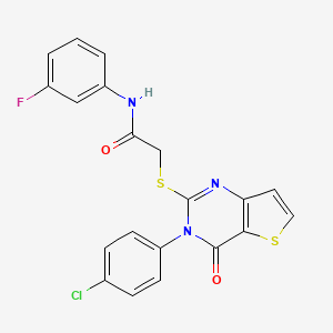 2-{[3-(4-chlorophenyl)-4-oxo-3H,4H-thieno[3,2-d]pyrimidin-2-yl]sulfanyl}-N-(3-fluorophenyl)acetamide - 1260934-22-2