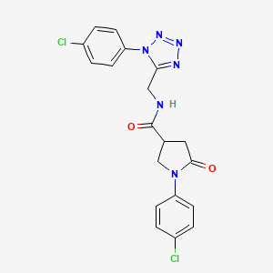 1-(4-chlorophenyl)-N-{[1-(4-chlorophenyl)-1H-1,2,3,4-tetrazol-5-yl]methyl}-5-oxopyrrolidine-3-carboxamide - 897623-30-2