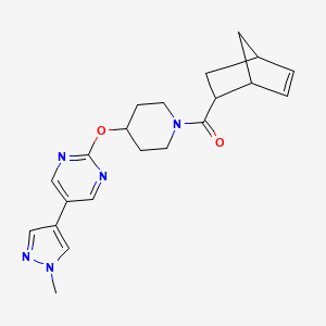2-[(1-{bicyclo[2.2.1]hept-5-ene-2-carbonyl}piperidin-4-yl)oxy]-5-(1-methyl-1H-pyrazol-4-yl)pyrimidine - 2548988-57-2