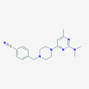 4-({4-[2-(dimethylamino)-6-methylpyrimidin-4-yl]piperazin-1-yl}methyl)benzonitrile - 2548983-78-2