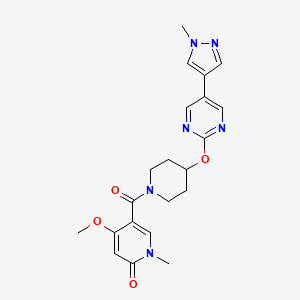4-methoxy-1-methyl-5-(4-{[5-(1-methyl-1H-pyrazol-4-yl)pyrimidin-2-yl]oxy}piperidine-1-carbonyl)-1,2-dihydropyridin-2-one - 2549031-92-5