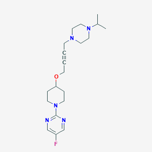 5-fluoro-2-[4-({4-[4-(propan-2-yl)piperazin-1-yl]but-2-yn-1-yl}oxy)piperidin-1-yl]pyrimidine - 2548992-06-7