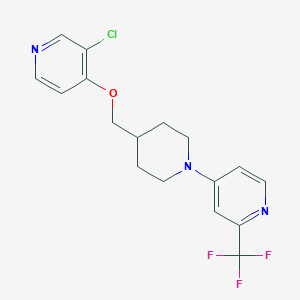 4-(4-{[(3-chloropyridin-4-yl)oxy]methyl}piperidin-1-yl)-2-(trifluoromethyl)pyridine - 2640867-53-2