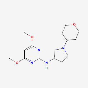 4,6-dimethoxy-N-[1-(oxan-4-yl)pyrrolidin-3-yl]pyrimidin-2-amine - 2640821-30-1