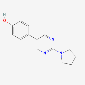 4-[2-(pyrrolidin-1-yl)pyrimidin-5-yl]phenol - 2549032-06-4