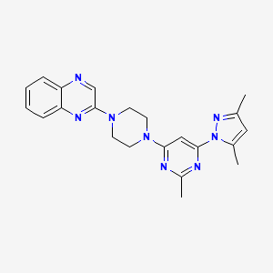 2-{4-[6-(3,5-dimethyl-1H-pyrazol-1-yl)-2-methylpyrimidin-4-yl]piperazin-1-yl}quinoxaline - 2549054-76-2