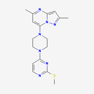 4-(4-{2,5-dimethylpyrazolo[1,5-a]pyrimidin-7-yl}piperazin-1-yl)-2-(methylsulfanyl)pyrimidine - 2549050-08-8