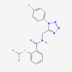 2-[(difluoromethyl)sulfanyl]-N-{[1-(4-fluorophenyl)-1H-1,2,3,4-tetrazol-5-yl]methyl}benzamide - 897623-77-7