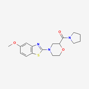 5-methoxy-2-[2-(pyrrolidine-1-carbonyl)morpholin-4-yl]-1,3-benzothiazole - 2640885-55-6