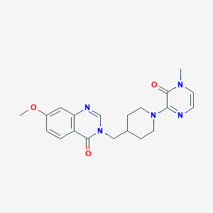 7-methoxy-3-{[1-(4-methyl-3-oxo-3,4-dihydropyrazin-2-yl)piperidin-4-yl]methyl}-3,4-dihydroquinazolin-4-one - 2549011-12-1