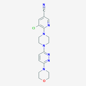 5-chloro-6-{4-[6-(morpholin-4-yl)pyridazin-3-yl]piperazin-1-yl}pyridine-3-carbonitrile - 2640956-71-2