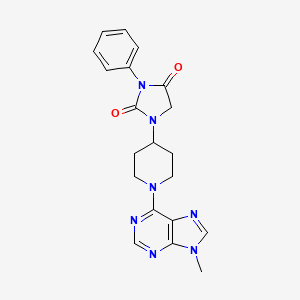 1-[1-(9-methyl-9H-purin-6-yl)piperidin-4-yl]-3-phenylimidazolidine-2,4-dione - 2548998-65-6