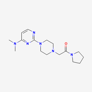 2-{4-[4-(dimethylamino)pyrimidin-2-yl]piperazin-1-yl}-1-(pyrrolidin-1-yl)ethan-1-one - 2640843-63-4