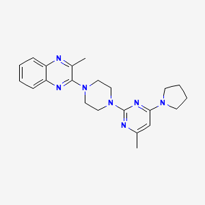 2-methyl-3-{4-[4-methyl-6-(pyrrolidin-1-yl)pyrimidin-2-yl]piperazin-1-yl}quinoxaline - 2640964-32-3