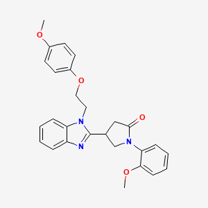 4-{1-[2-(4-methoxyphenoxy)ethyl]-1H-1,3-benzodiazol-2-yl}-1-(2-methoxyphenyl)pyrrolidin-2-one - 912897-62-2