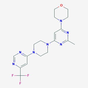 4-(2-methyl-6-{4-[6-(trifluoromethyl)pyrimidin-4-yl]piperazin-1-yl}pyrimidin-4-yl)morpholine - 2548976-55-0