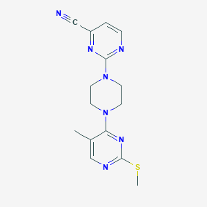 2-{4-[5-methyl-2-(methylsulfanyl)pyrimidin-4-yl]piperazin-1-yl}pyrimidine-4-carbonitrile - 2640945-10-2