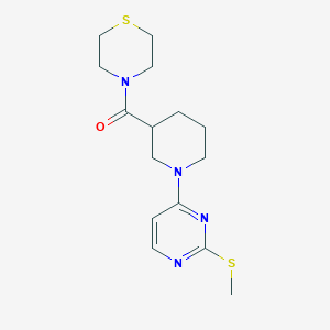 4-{1-[2-(methylsulfanyl)pyrimidin-4-yl]piperidine-3-carbonyl}thiomorpholine - 2640954-42-1