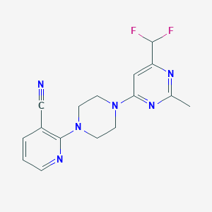 2-{4-[6-(difluoromethyl)-2-methylpyrimidin-4-yl]piperazin-1-yl}pyridine-3-carbonitrile - 2548993-65-1