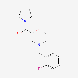 4-[(2-fluorophenyl)methyl]-2-(pyrrolidine-1-carbonyl)morpholine - 2640878-44-8