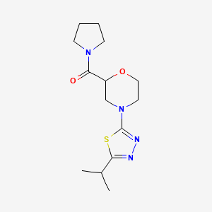 4-[5-(propan-2-yl)-1,3,4-thiadiazol-2-yl]-2-(pyrrolidine-1-carbonyl)morpholine - 2640886-38-8