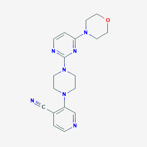 3-{4-[4-(morpholin-4-yl)pyrimidin-2-yl]piperazin-1-yl}pyridine-4-carbonitrile - 2640968-09-6