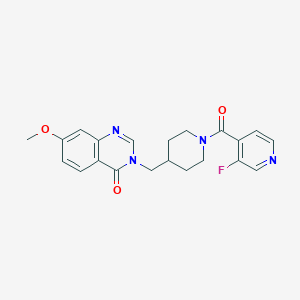 3-{[1-(3-fluoropyridine-4-carbonyl)piperidin-4-yl]methyl}-7-methoxy-3,4-dihydroquinazolin-4-one - 2549036-28-2