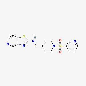N-{[1-(pyridine-3-sulfonyl)piperidin-4-yl]methyl}-[1,3]thiazolo[4,5-c]pyridin-2-amine - 2640877-46-7