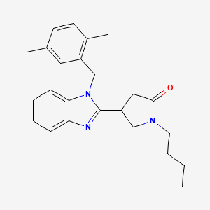 1-butyl-4-{1-[(2,5-dimethylphenyl)methyl]-1H-1,3-benzodiazol-2-yl}pyrrolidin-2-one - 912896-59-4