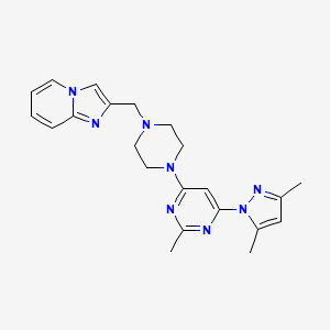 4-(3,5-dimethyl-1H-pyrazol-1-yl)-6-[4-({imidazo[1,2-a]pyridin-2-yl}methyl)piperazin-1-yl]-2-methylpyrimidine - 2548998-36-1