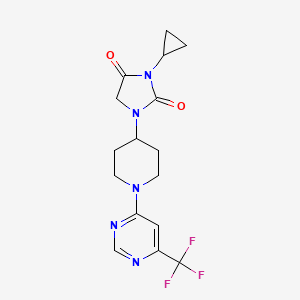 3-cyclopropyl-1-{1-[6-(trifluoromethyl)pyrimidin-4-yl]piperidin-4-yl}imidazolidine-2,4-dione - 2549034-24-2