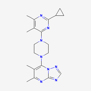 2-cyclopropyl-4-(4-{5,6-dimethyl-[1,2,4]triazolo[1,5-a]pyrimidin-7-yl}piperazin-1-yl)-5,6-dimethylpyrimidine - 2549007-96-5