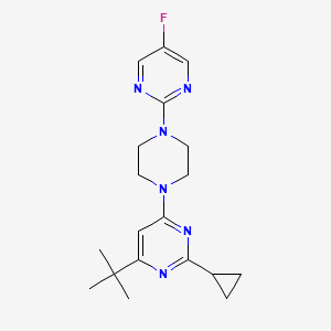 4-tert-butyl-2-cyclopropyl-6-[4-(5-fluoropyrimidin-2-yl)piperazin-1-yl]pyrimidine - 2549012-32-8