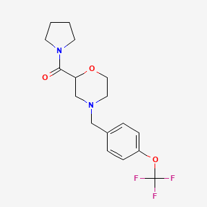 2-(pyrrolidine-1-carbonyl)-4-{[4-(trifluoromethoxy)phenyl]methyl}morpholine - 2640979-57-1