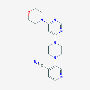 3-{4-[6-(morpholin-4-yl)pyrimidin-4-yl]piperazin-1-yl}pyridine-4-carbonitrile - 2640843-76-9