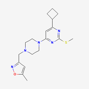4-cyclobutyl-6-{4-[(5-methyl-1,2-oxazol-3-yl)methyl]piperazin-1-yl}-2-(methylsulfanyl)pyrimidine - 2640944-10-9