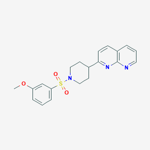 2-[1-(3-methoxybenzenesulfonyl)piperidin-4-yl]-1,8-naphthyridine - 2640818-30-8