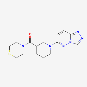 4-(1-{[1,2,4]triazolo[4,3-b]pyridazin-6-yl}piperidine-3-carbonyl)thiomorpholine - 2640974-58-7