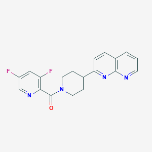 2-[1-(3,5-difluoropyridine-2-carbonyl)piperidin-4-yl]-1,8-naphthyridine - 2640828-71-1