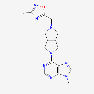 9-methyl-6-{5-[(3-methyl-1,2,4-oxadiazol-5-yl)methyl]-octahydropyrrolo[3,4-c]pyrrol-2-yl}-9H-purine - 2640972-49-0