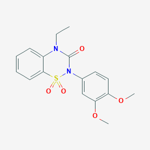 2-(3,4-dimethoxyphenyl)-4-ethyl-3,4-dihydro-2H-1??,2,4-benzothiadiazine-1,1,3-trione - 2549041-63-4