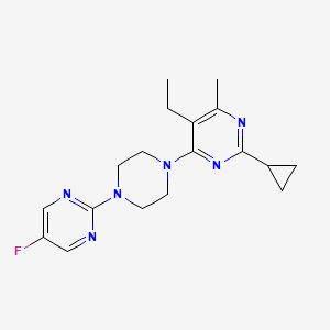 2-cyclopropyl-5-ethyl-4-[4-(5-fluoropyrimidin-2-yl)piperazin-1-yl]-6-methylpyrimidine - 2640874-20-8