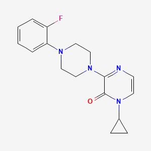1-cyclopropyl-3-[4-(2-fluorophenyl)piperazin-1-yl]-1,2-dihydropyrazin-2-one - 2640973-75-5