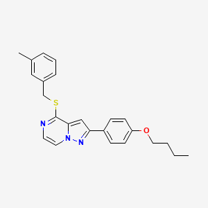 2-(4-butoxyphenyl)-4-{[(3-methylphenyl)methyl]sulfanyl}pyrazolo[1,5-a]pyrazine - 1224000-72-9