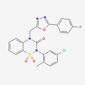 2-(5-chloro-2-methylphenyl)-4-{[5-(4-fluorophenyl)-1,3,4-oxadiazol-2-yl]methyl}-3,4-dihydro-2H-1lambda6,2,4-benzothiadiazine-1,1,3-trione - 2548996-43-4