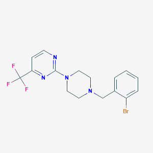 2-{4-[(2-bromophenyl)methyl]piperazin-1-yl}-4-(trifluoromethyl)pyrimidine - 2548975-82-0