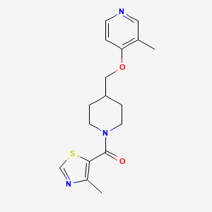 3-methyl-4-{[1-(4-methyl-1,3-thiazole-5-carbonyl)piperidin-4-yl]methoxy}pyridine - 2640960-39-8
